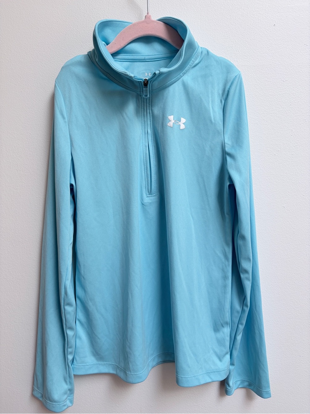 Under Armour Youth Sz M Light Blue Long-Sleeve 1/4 Zip